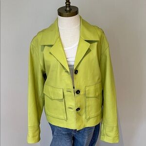 NEW! Freaky Nation limoncello lime 100% leather blazer / jacket size S-M